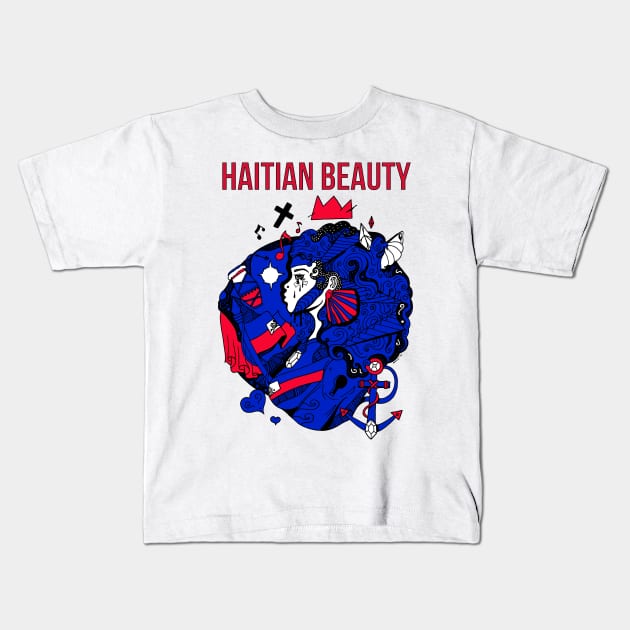 Haitian Beauty Kids T-Shirt by kenallouis